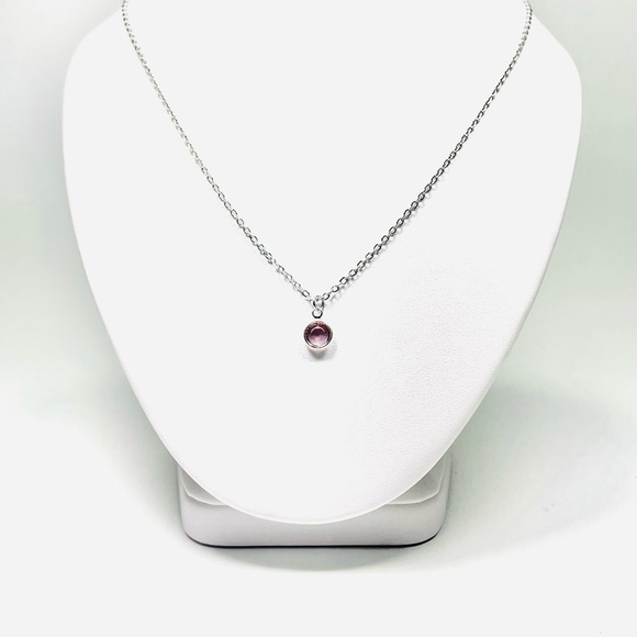 June Swarovski Crystal Necklace, Alexandrite Swarovski Crystal, Handmade - Picture 5 of 5